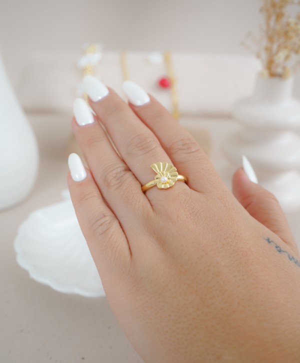 Anillo concha perlita