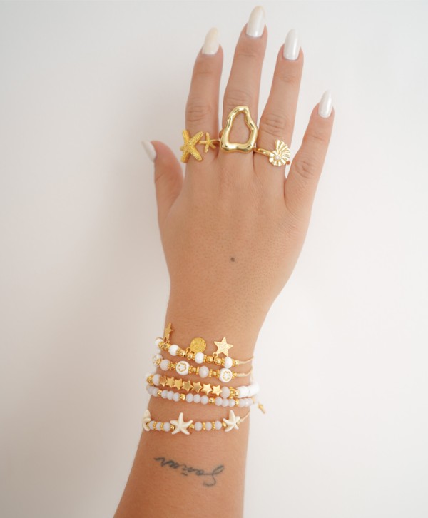 Anillo concha perlita