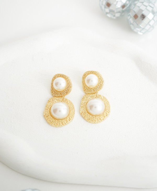 Aretes golden pearl