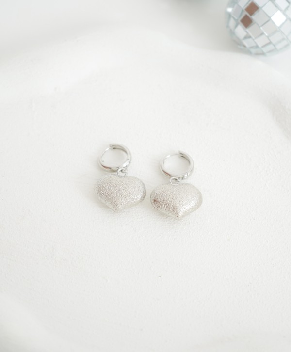 Aretes silver heart