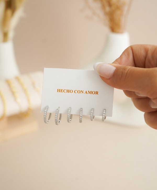 Set candongas swarovski