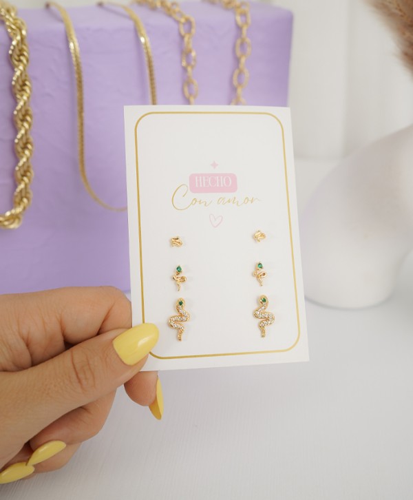 Set de aretes cascabel