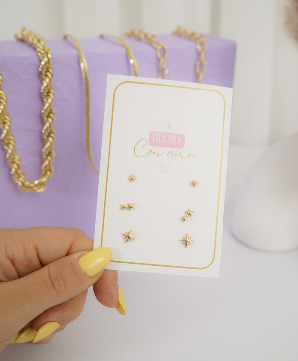 Set de aretes estrellada