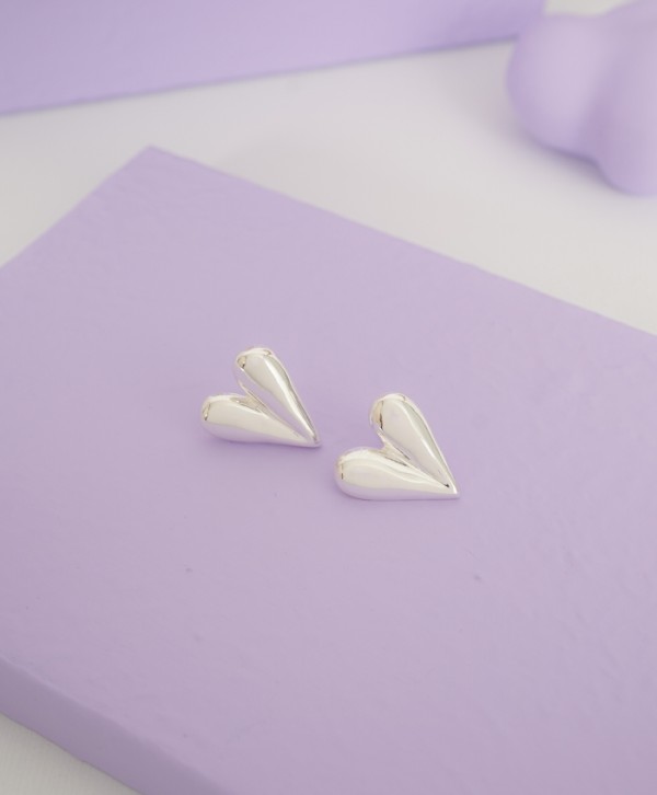 Aretes maxi cora plateado