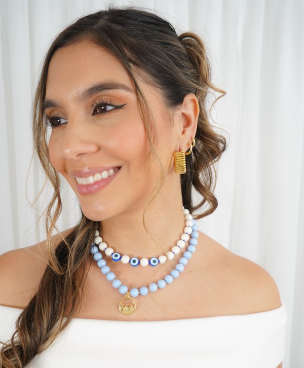 Choker amuleto azul