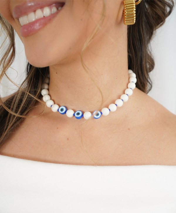Choker amuleto azul
