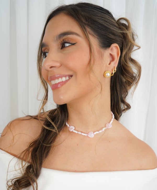 Choker amorcito rosa