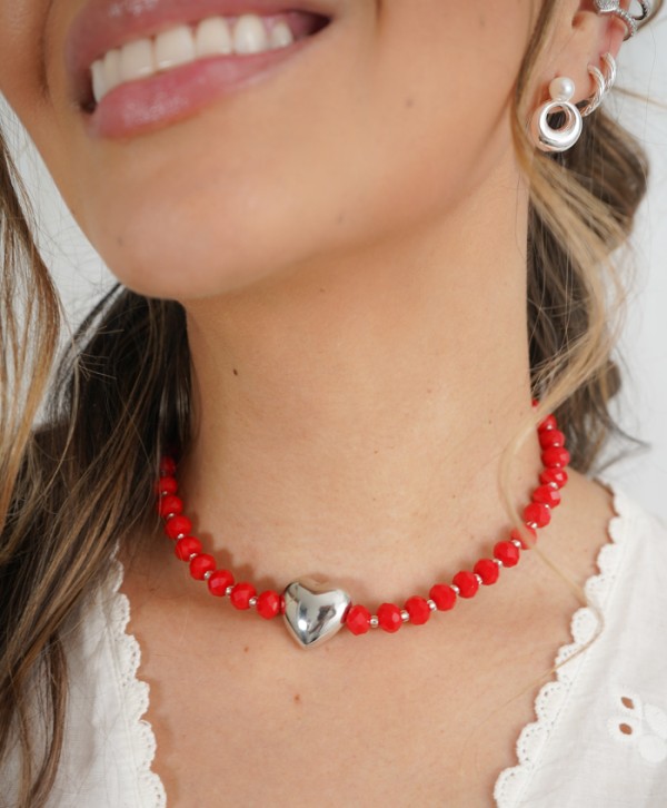 Choker Ruby heart