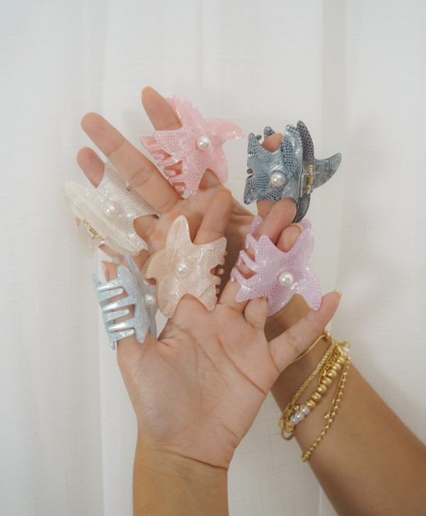 Hair clips starfish pastel