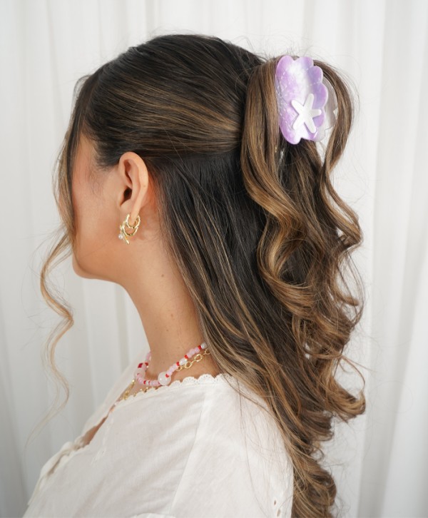 Hair clip rainbow shells