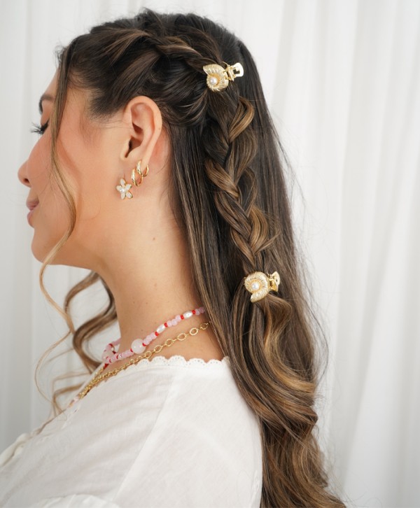 Hair clips pearl shell