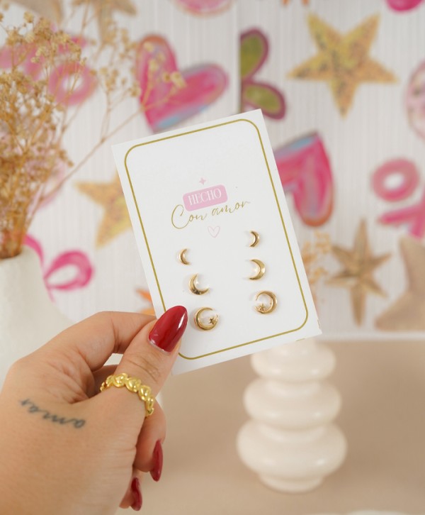 Set de aretes lunitas