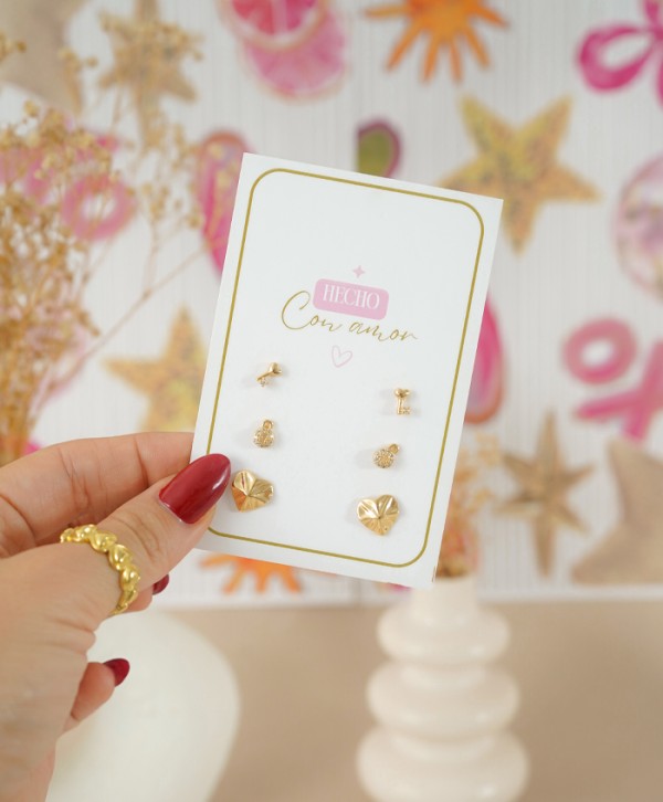 Set de aretes secreto de amor