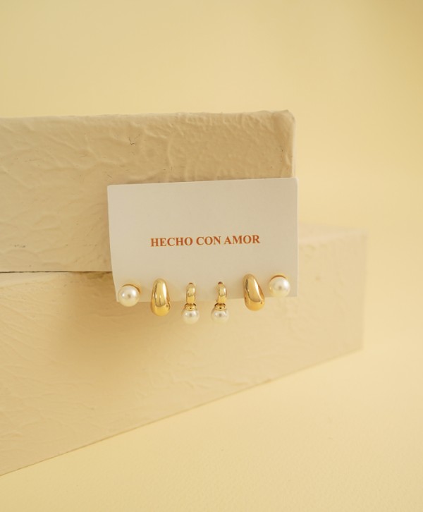 Set aretes perla drop Set aretes perla drop