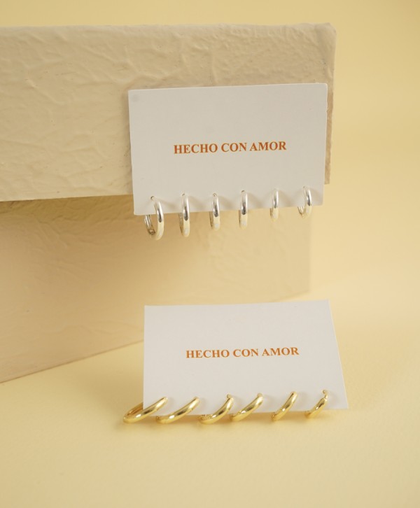 Set de candongas hoops Set de candongas hoops