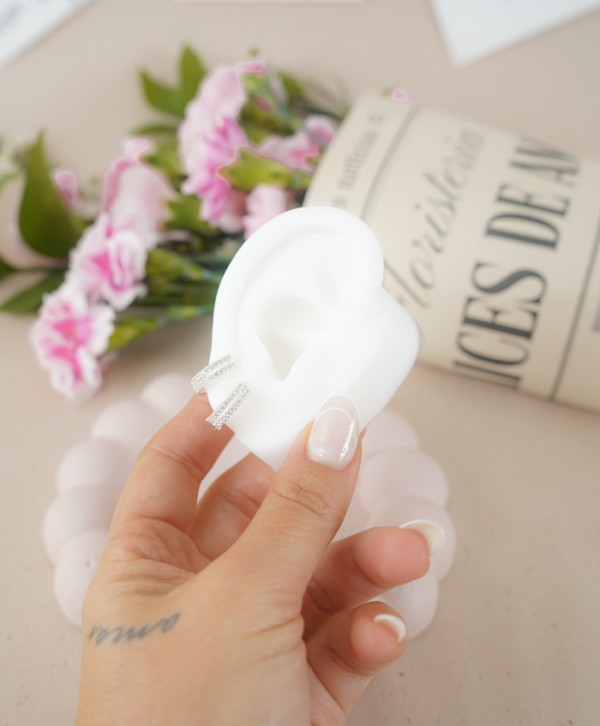 Candongas circonadas plateadas