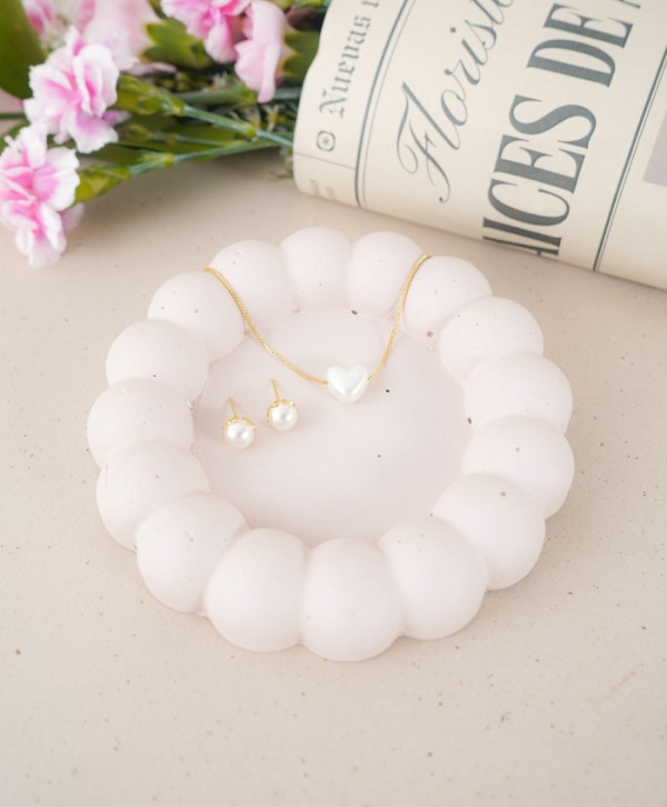 Set aretes y collar alma de perla