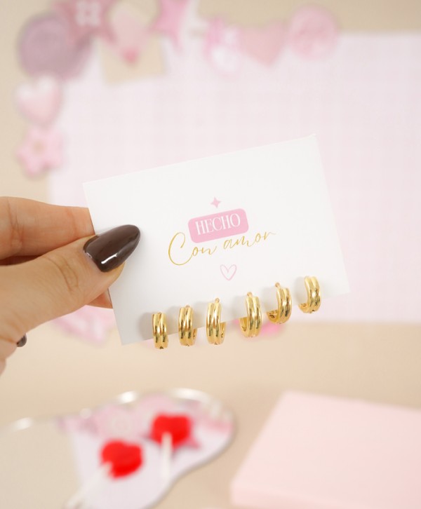 Set de aretes daily gold