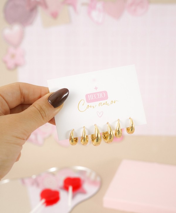 Set de aretes maxi gota
