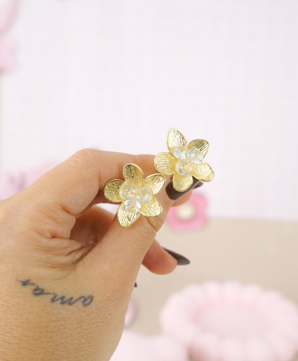 Aretes flor de cristal