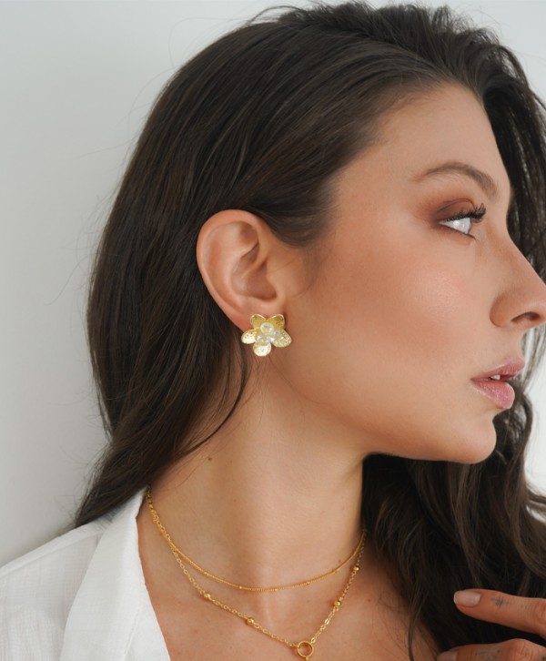 Aretes flor de cristal