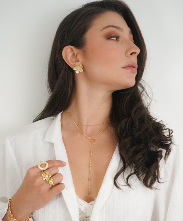 Aretes flor de cristal