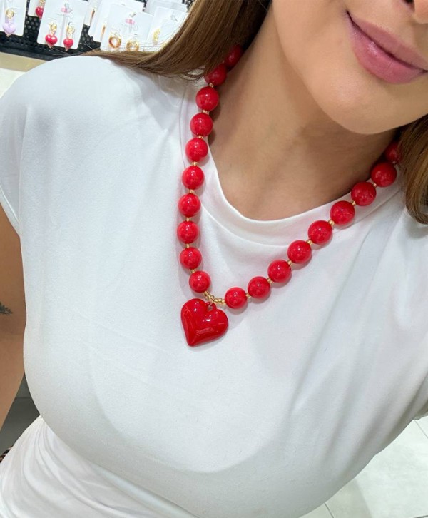 Collar amor puro rojo