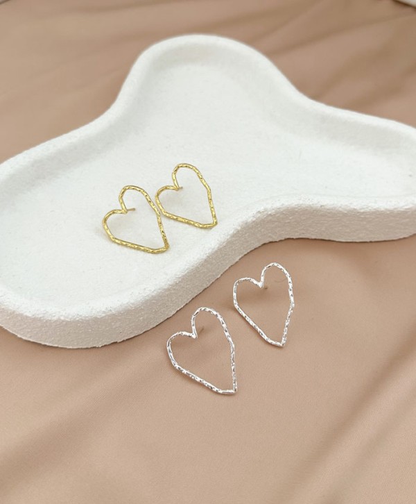 Abstract heart earrings
