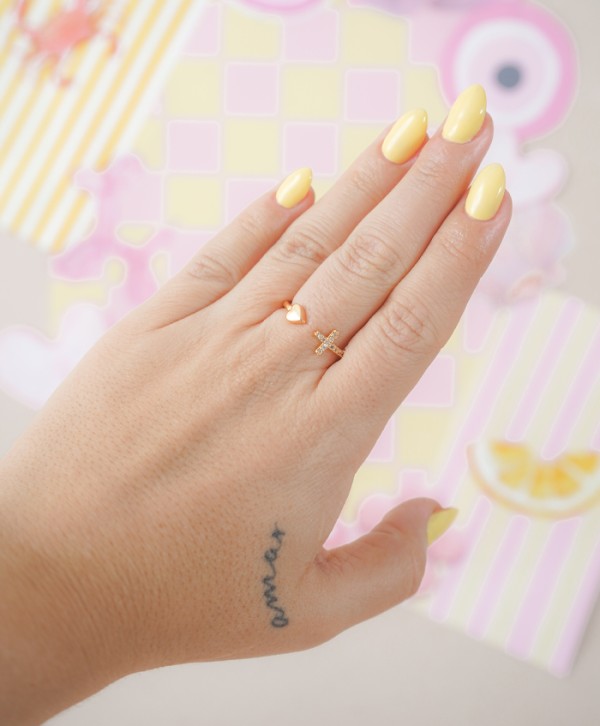 Anillo cruz corazón