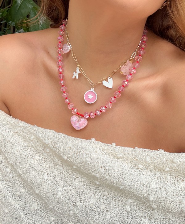 Collar osito rosé