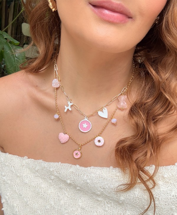 Collar osito rosé