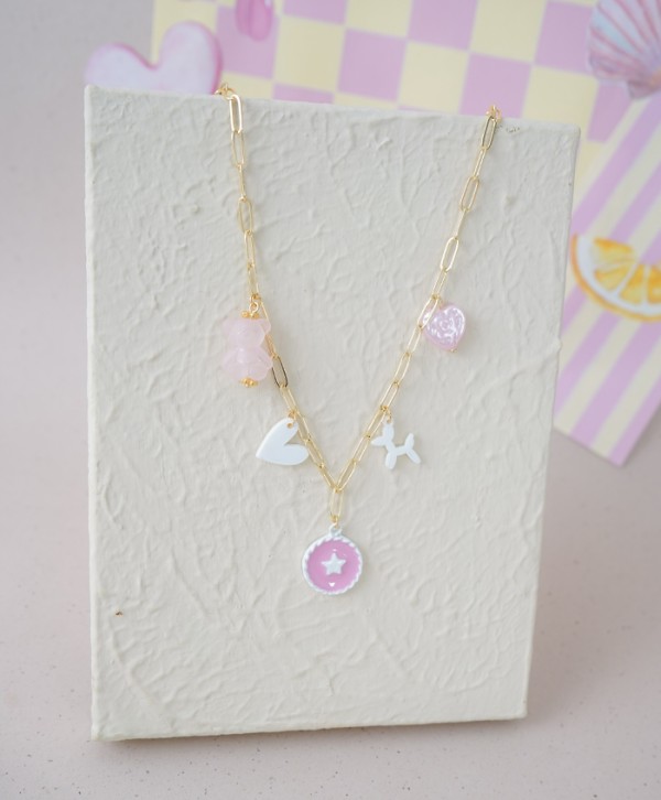 Collar osito rosé