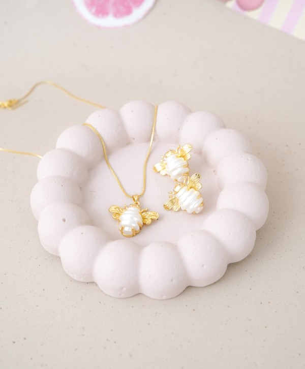 Set aretes y collar colmena