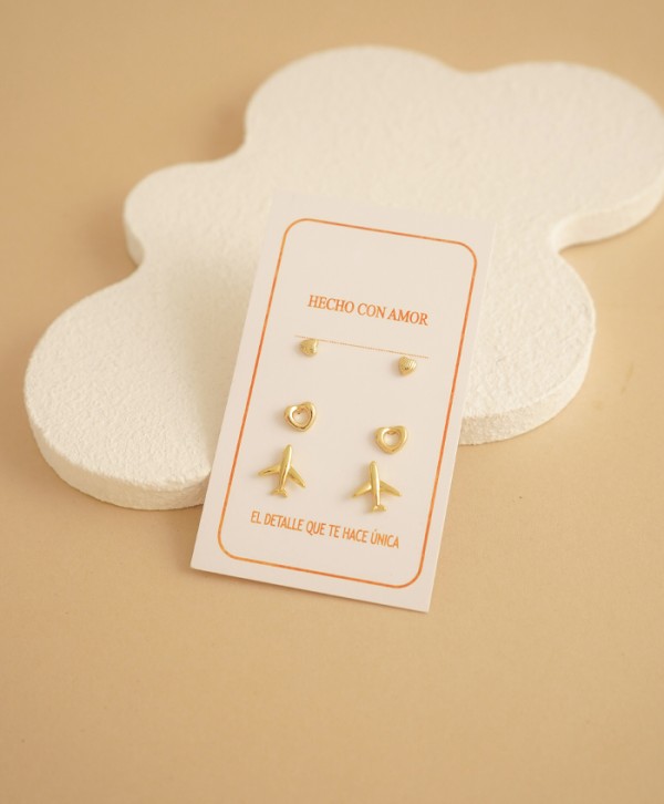 Set de aretes love trip