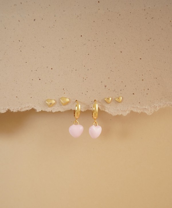 Set de aretes heart candy