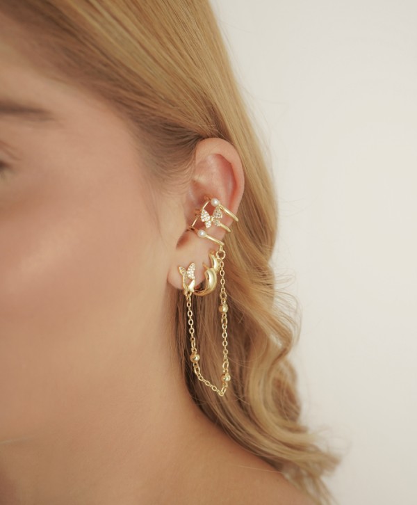 Earcuff y arete lumi butterfly