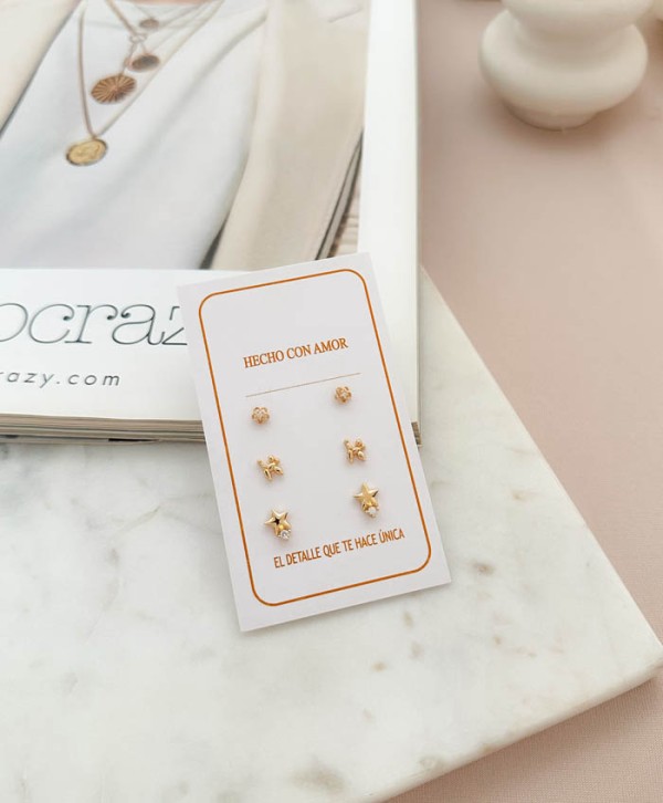 Set aretes luz floral