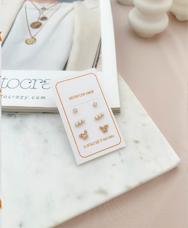 Set aretes cristalina