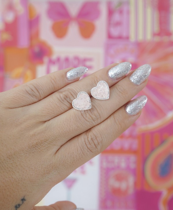 Aretes luz rosa