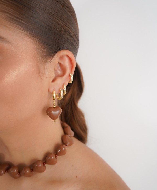 Aretes corazonada