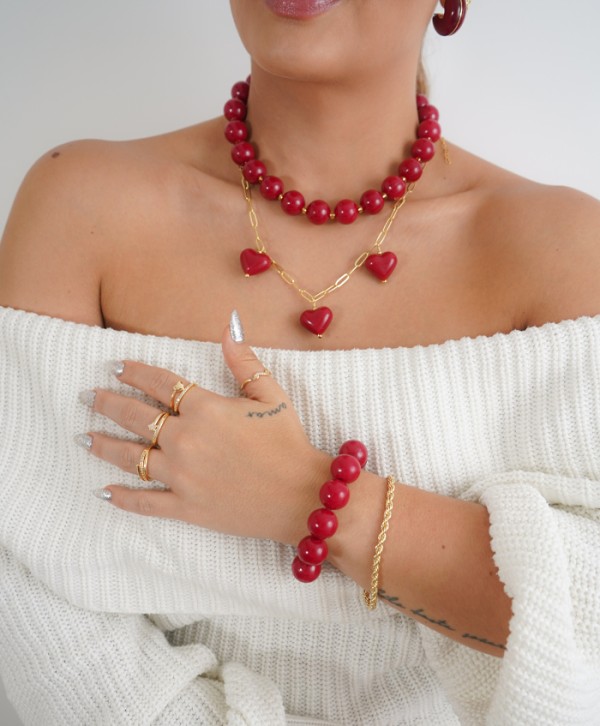 Collar corazonada