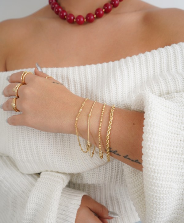 Pulsera balín dorada