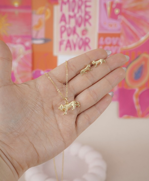 Set aretes y collar bengala