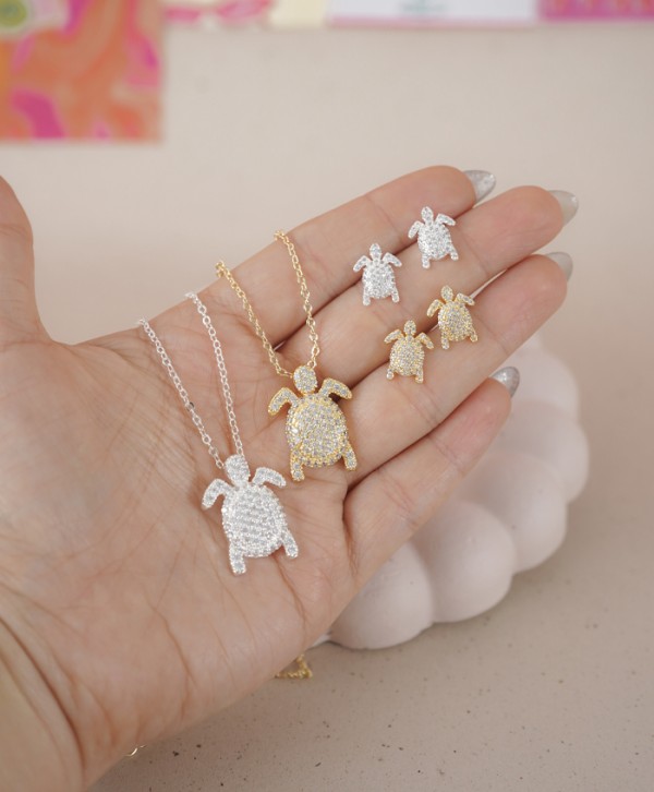 Set aretes y collar turtle bay