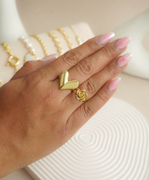 Anillo heart gold