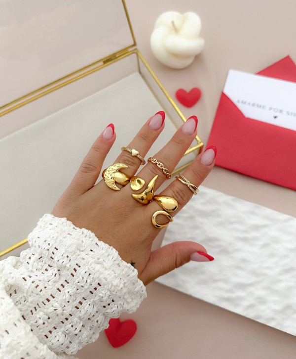 Anillo gota chunky