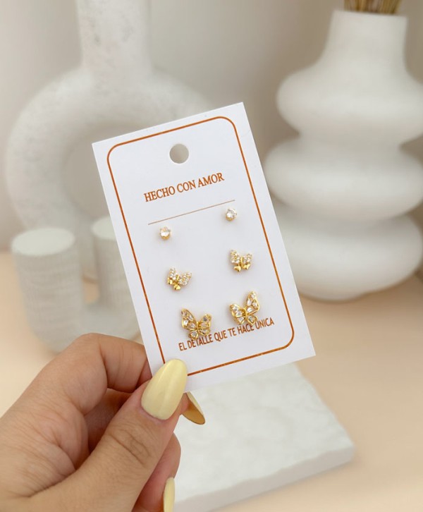 Butterfly earrings set
