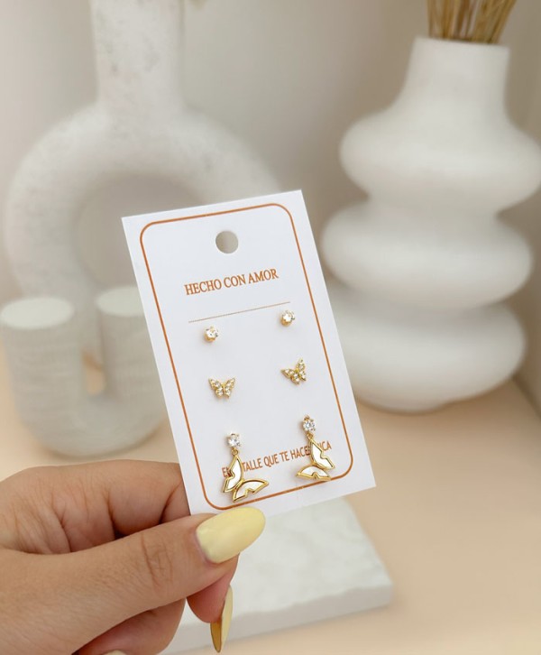 Butterfly earrings set