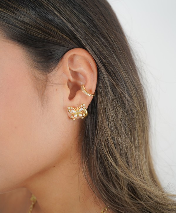Aretes mariposa cristalina