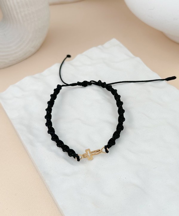 Pulsera cruz relieve